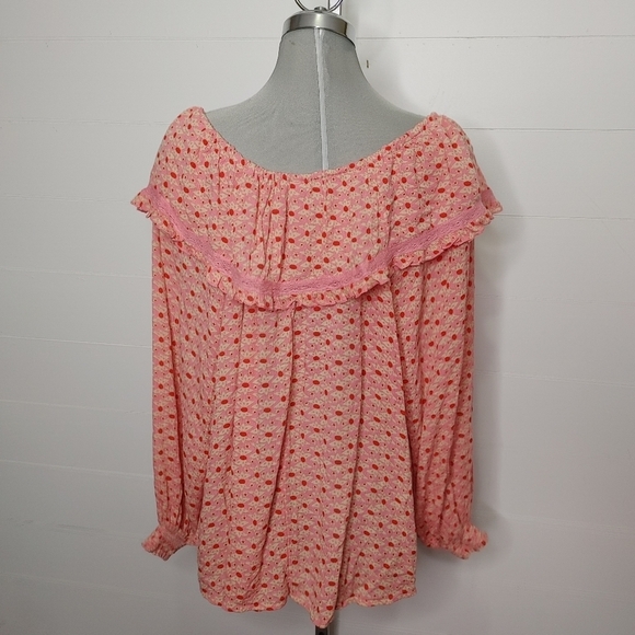 FREE People pink peasant blouse size S - Picture 7 of 12
